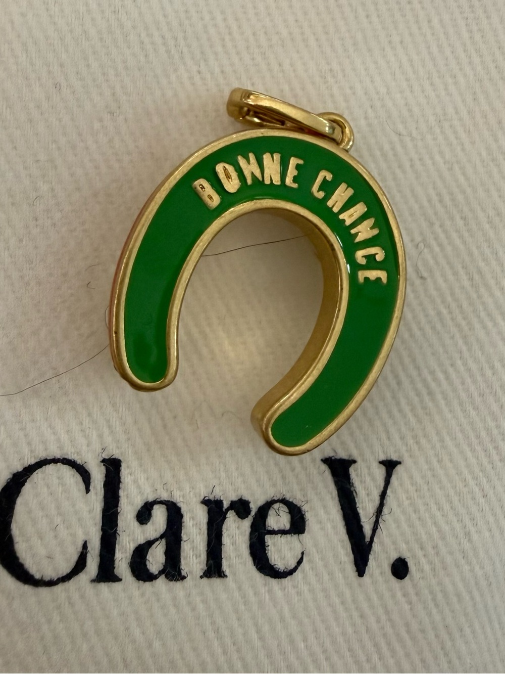 Clare V lucky horseshoe charm. Brand new  condition with Clare V white bag. - Picture 3 of 3